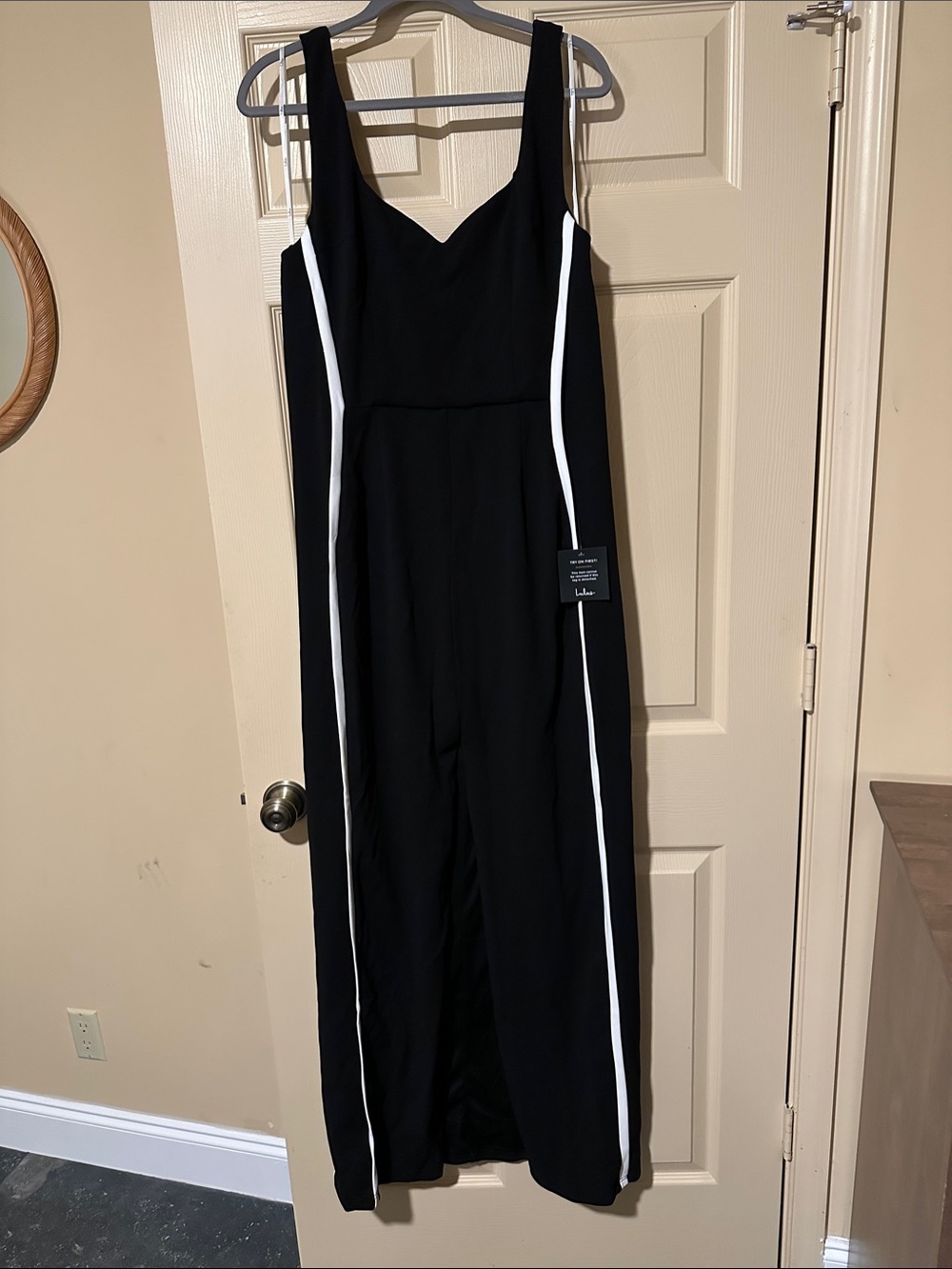 Lulu's Neeva Black Front Slit Column Maxi Dress